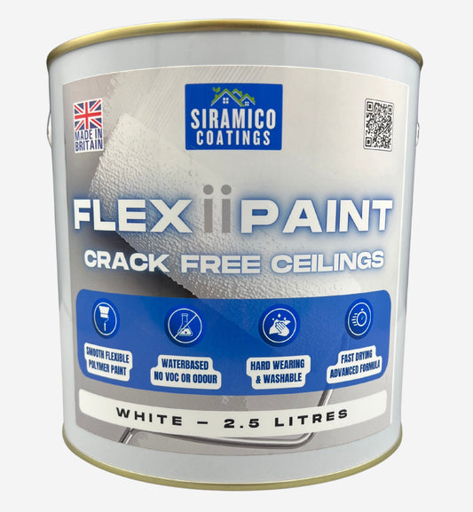Siramico | FlexiiPaint | Crack Resistant Ceiling & Wall Paint | Flexible Formula
