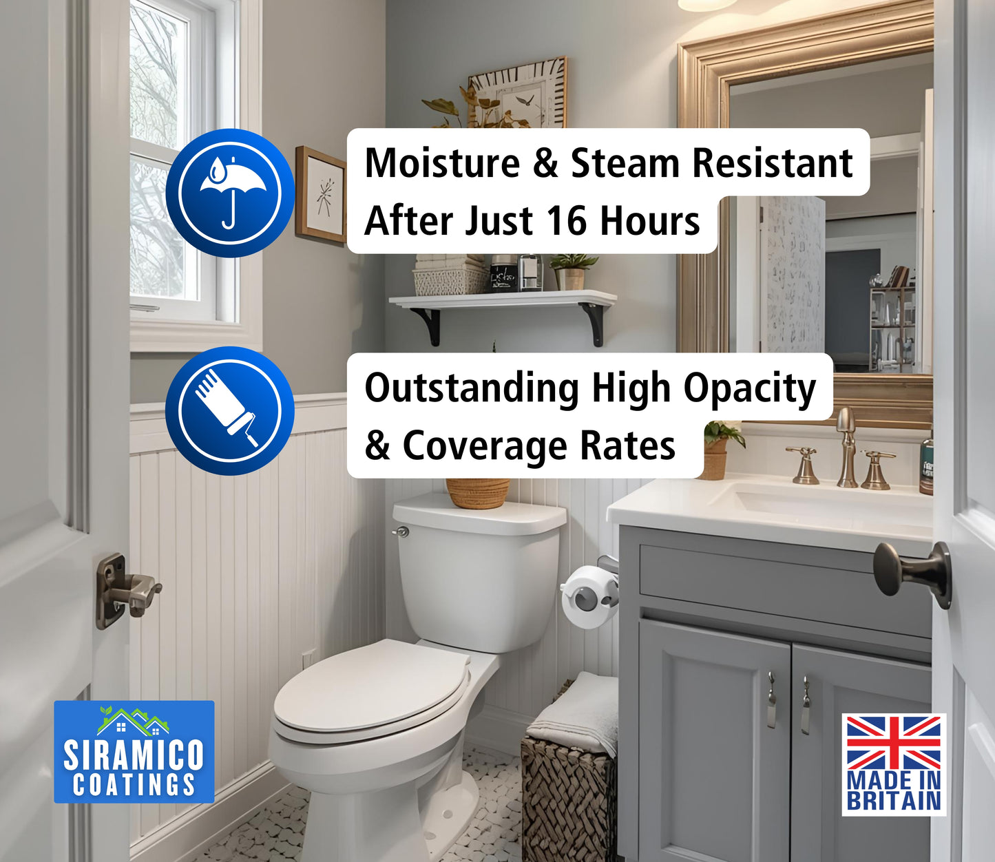 Anti Condensation Thermal Paint | 1 & 5 Litres - Matt White | British Made | Siramico Coatings