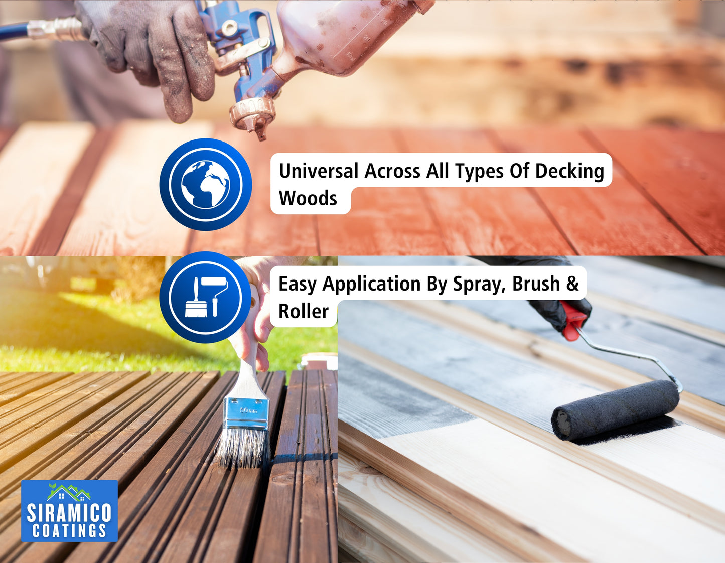 One Coat Anti-Slip Premium Decking Paint & Sealer | 30m² - 5 Litres | Mould & UV Resistant Formula | Cool White - Light Grey - Mid Grey - Dark Grey - Sage Green - Black - Brick Red