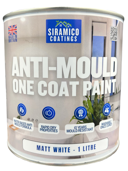 Anti Mould Paint | 1 & 5 Litres - Matt White | Siramico Coatings