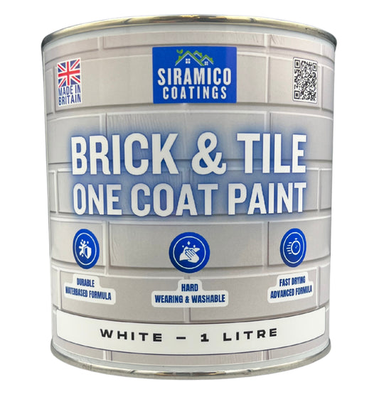 Brick & Tile Paint - Matt White - 1 Litre, 2.5 Litres or 5 Litres