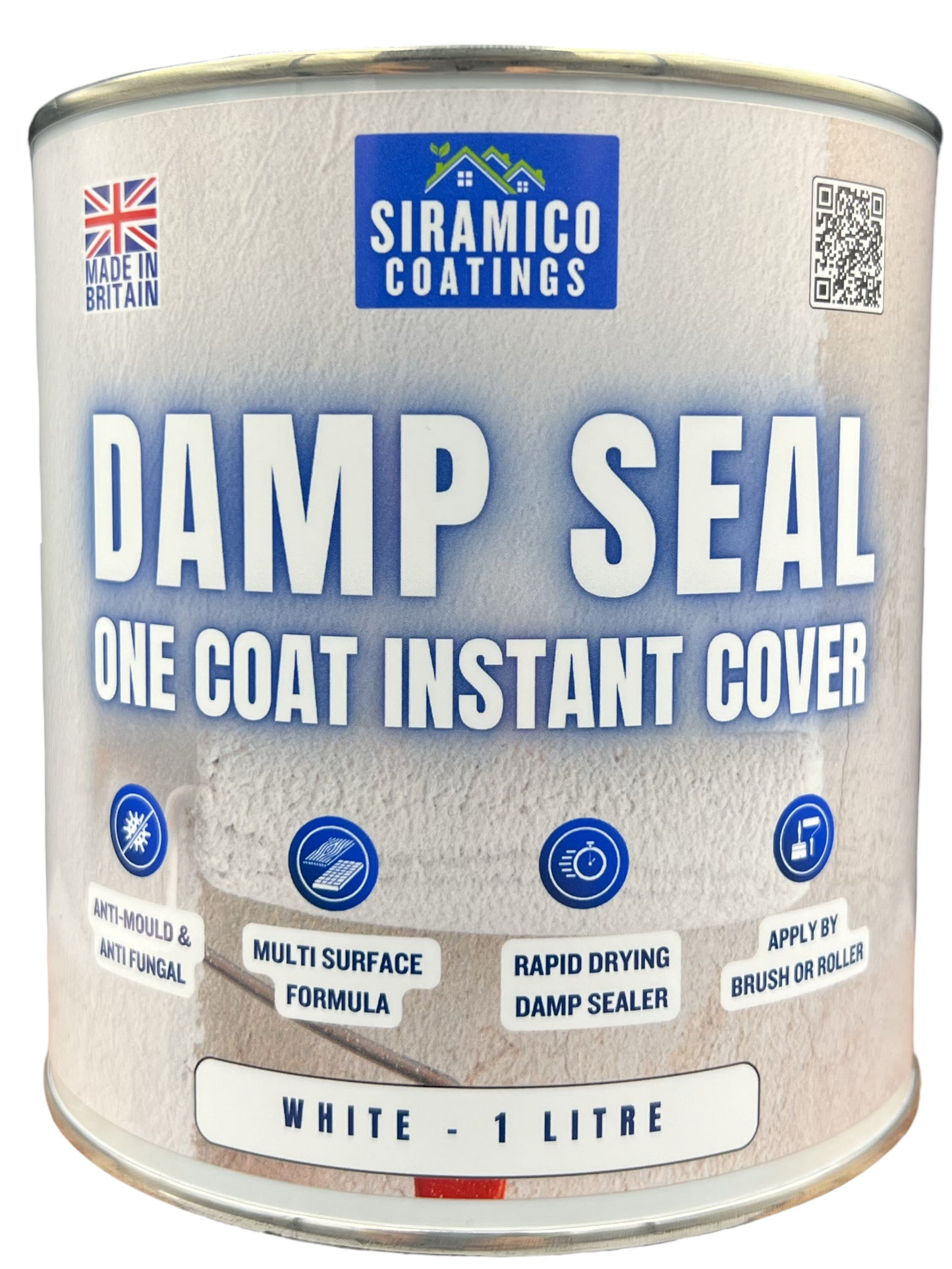 Damp Seal One Coat | 1, 2.5 & 5 Litres - Matt White | Siramico Coatings
