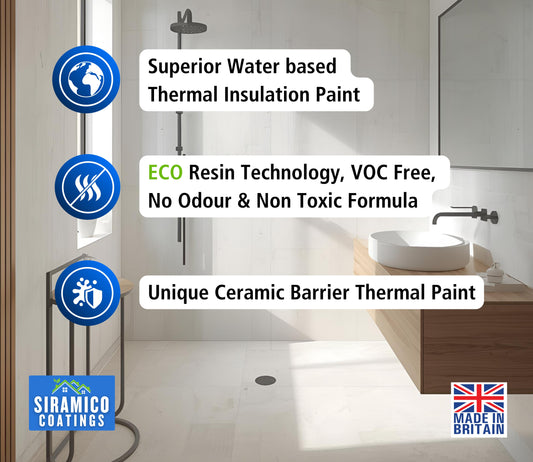Thermal Insulation Coating for Walls, Cladding and Containers - White Matt Finish
