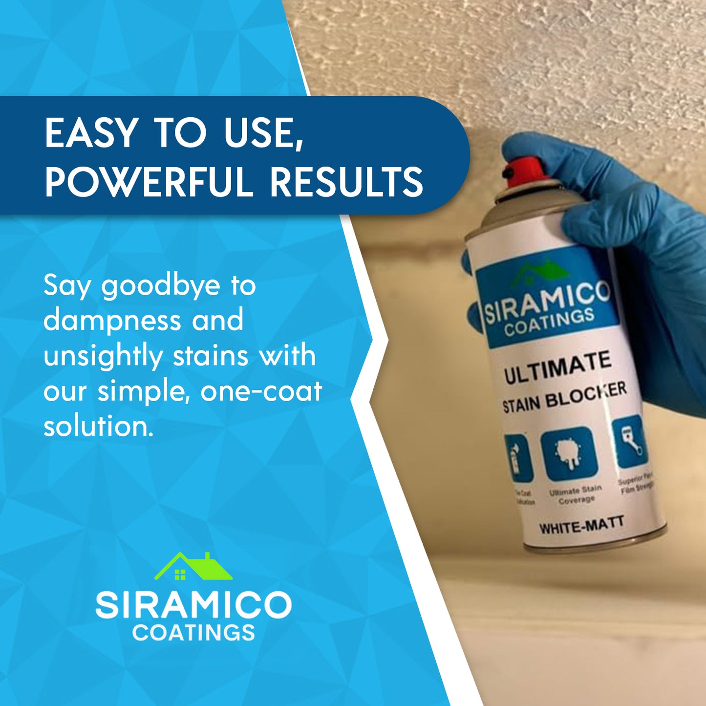 Ultimate Damp & Stain Blocker Spray | Matt White - 400ml Aerosol | Universal Stain Blocker