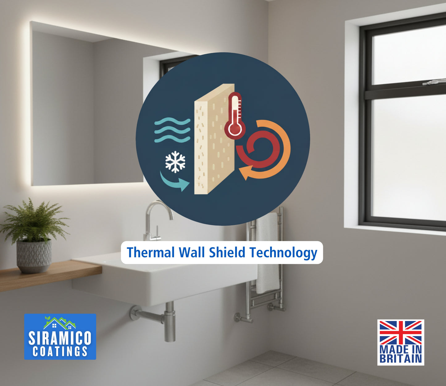 Thermal Insulation Coating for Walls, Cladding and Containers - White Matt Finish