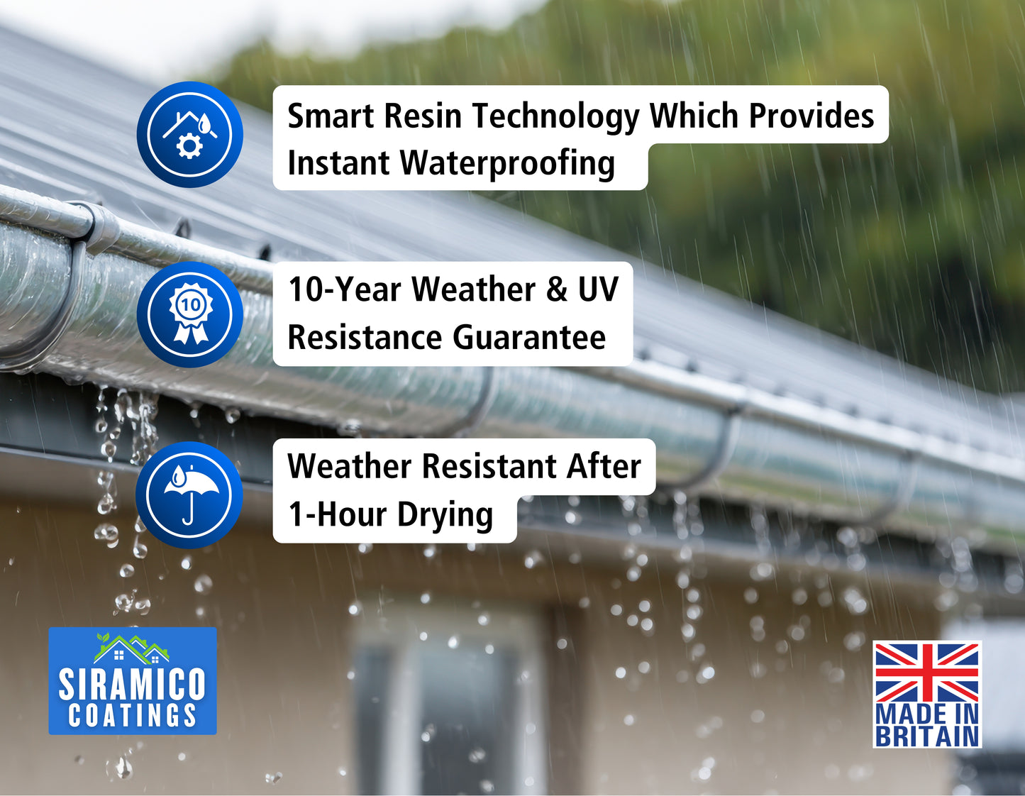 Leak-Stop™ Rapid Roof Repair | Grey 1 Litre or 2.5 Litres | Leak Prevention Solution