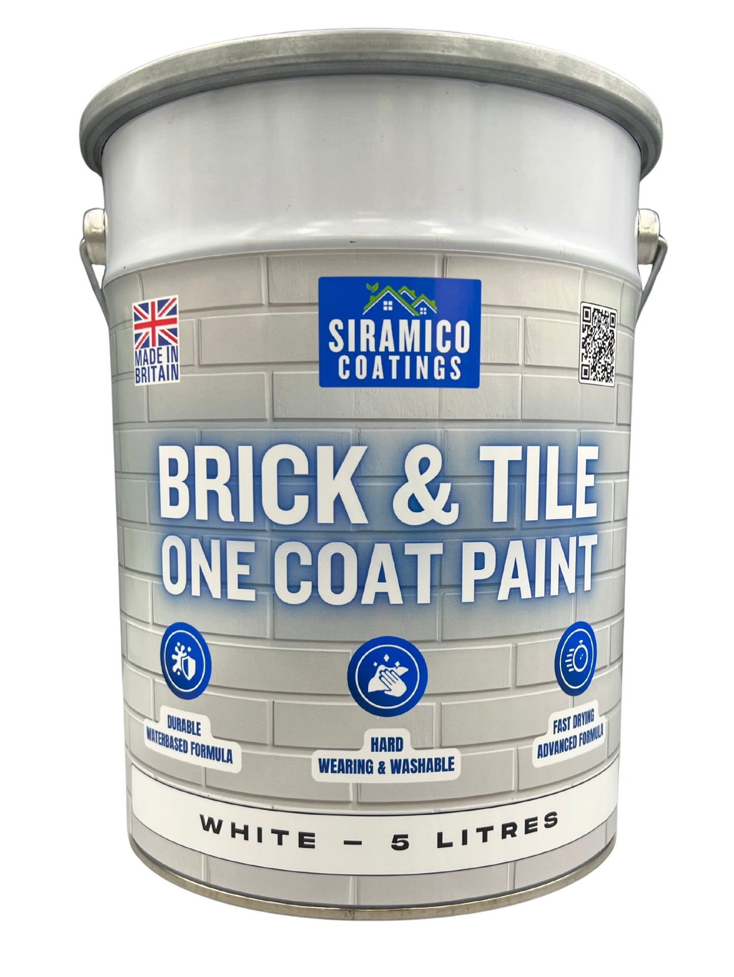 Brick & Tile Paint - Matt White - 1 Litre, 2.5 Litres or 5 Litres