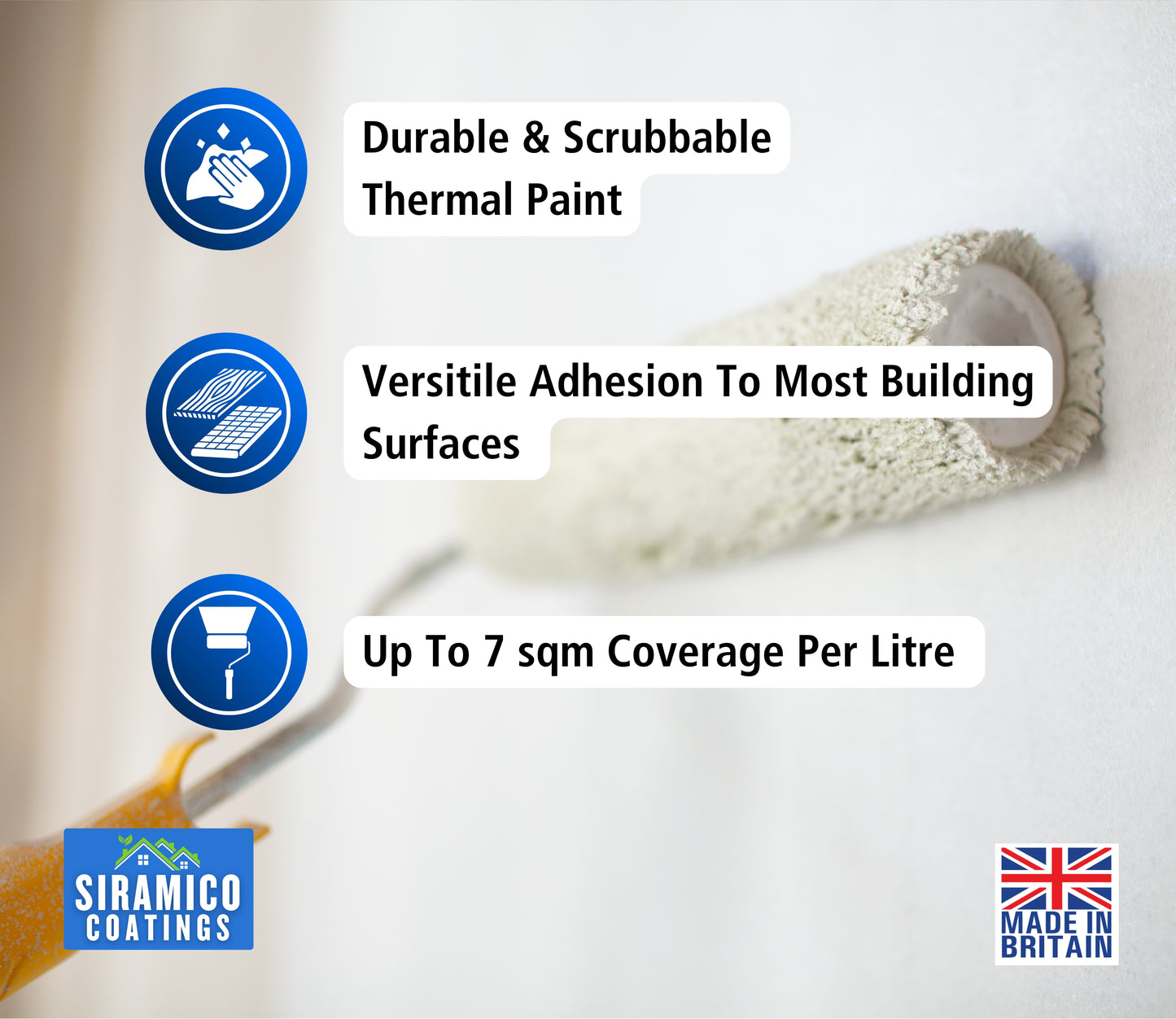 Thermal Insulation Coating for Walls, Cladding and Containers - White Matt Finish