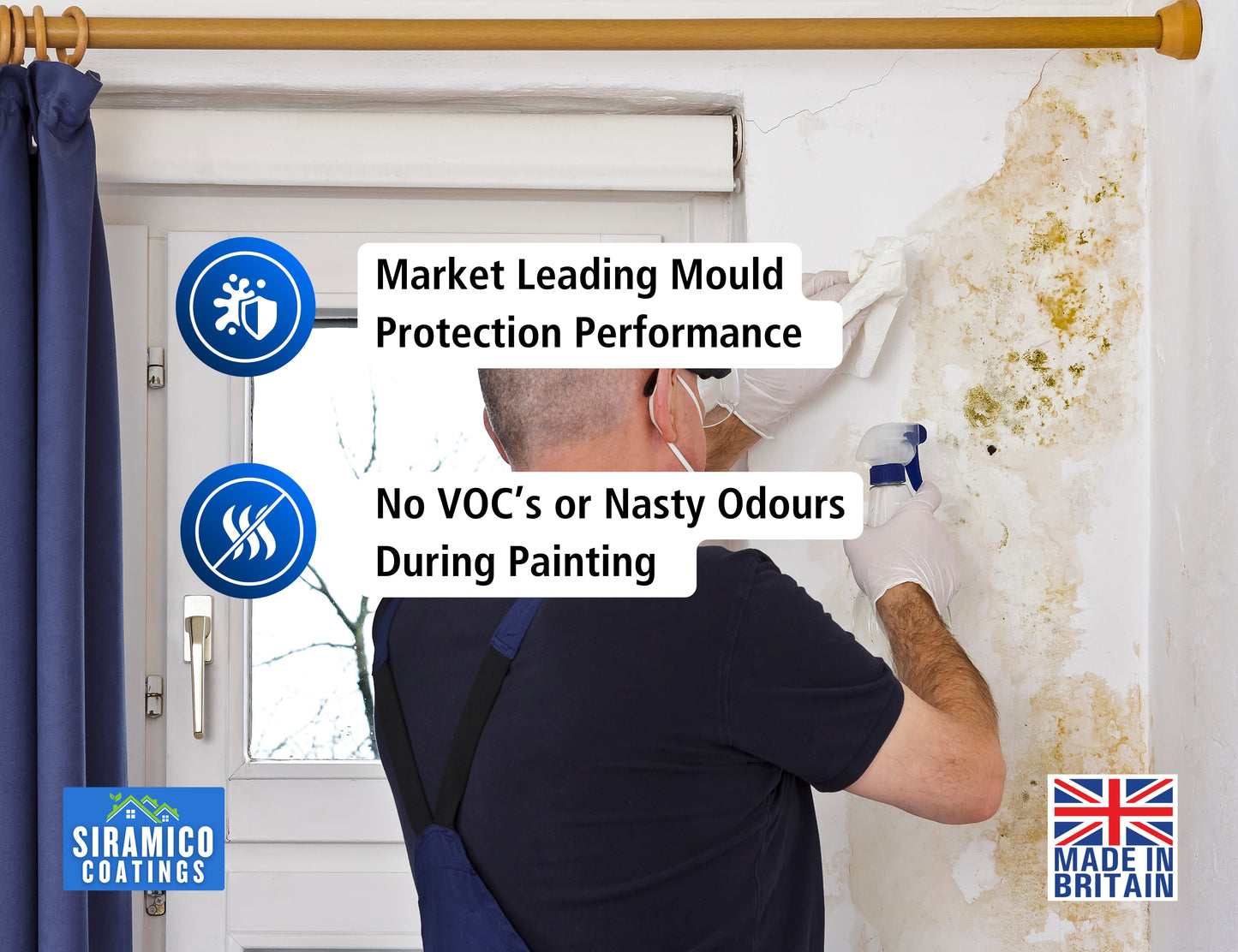 Anti Mould Paint | 1 & 5 Litres - Matt White | Siramico Coatings