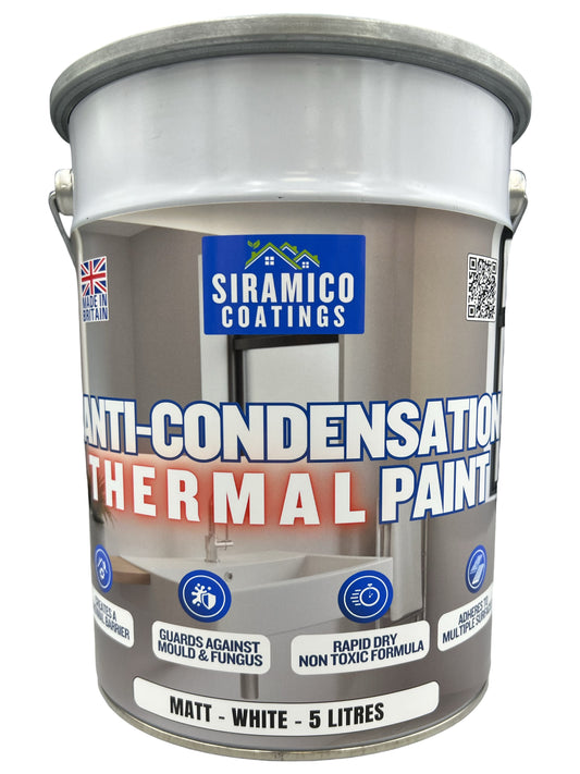 Anti Condensation Thermal Paint | 1 & 5 Litres - Matt White | British Made | Siramico Coatings