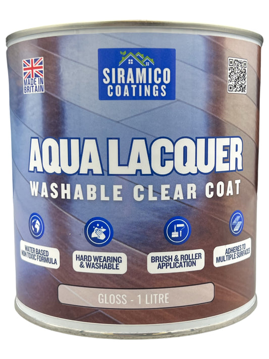 Aqua Lacquer | 5 Litres - Clear Gloss or Satin | Siramico Coatings