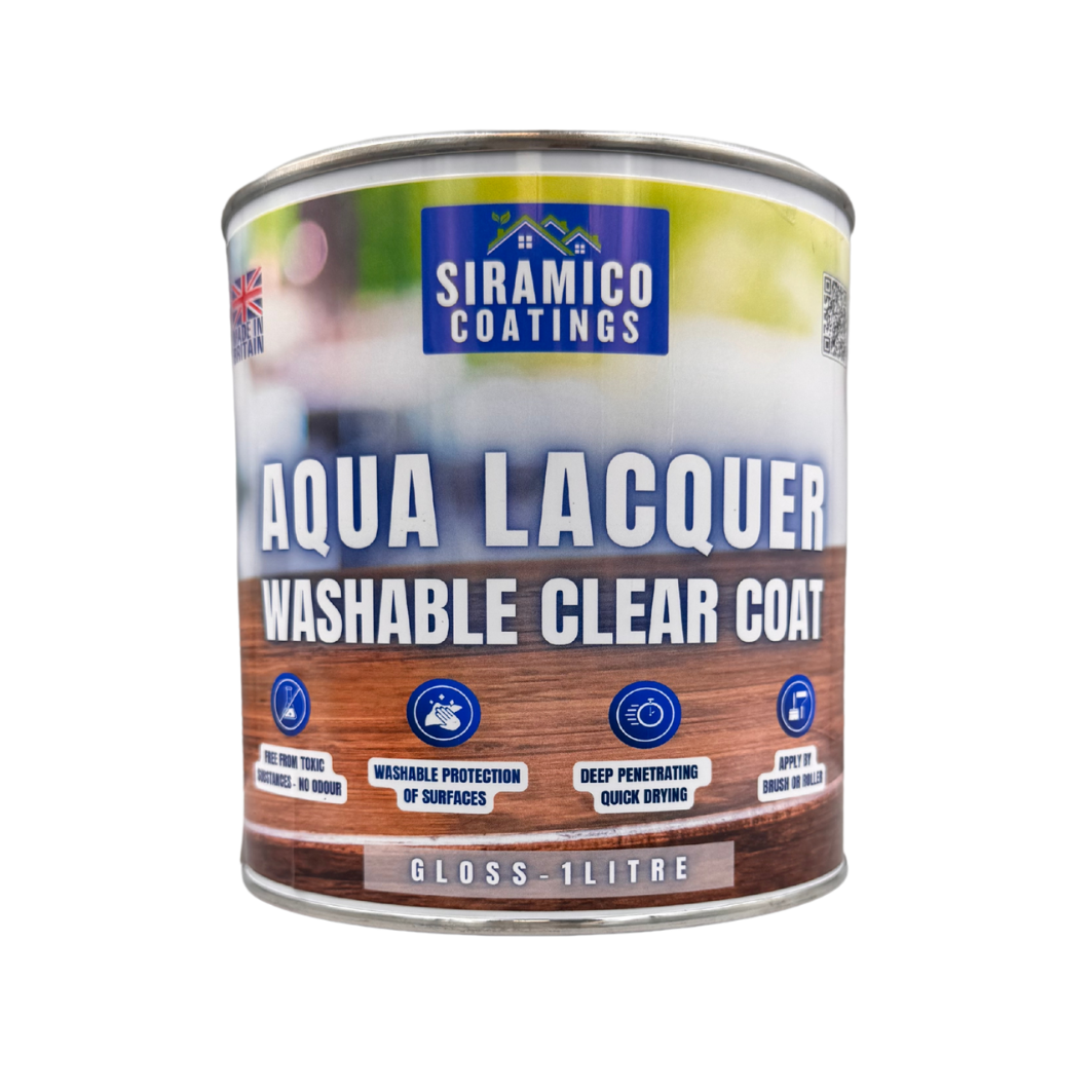 Aqua Lacquer | 1 Litre - Clear Gloss & Satin | Siramico Coatings