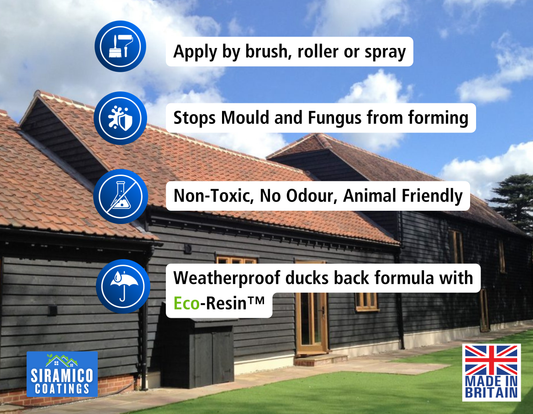 One Coat Ultimate Barn Acrylic Paint with Eco-Resin™ - Matt Black - 5 Litres - 10 Year Guarantee