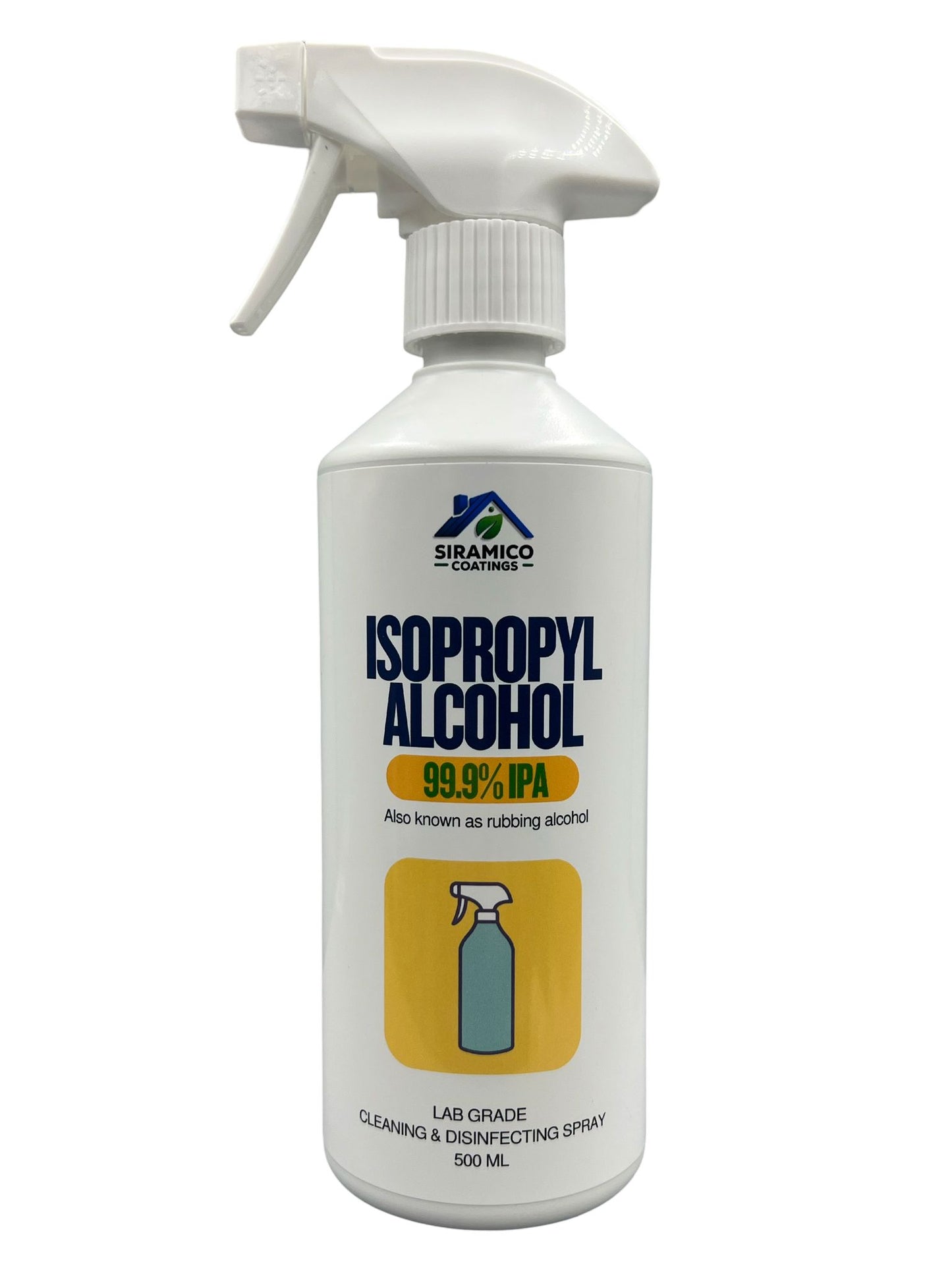 99.9% Isopropyl IPA Disinfecting, Cleaning & Degreasing Trigger Spray 500ml Lab Grade