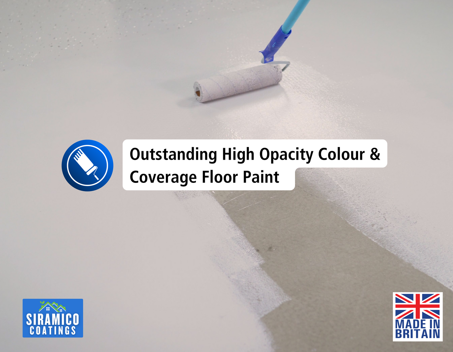 One Coat Anti-Slip Floor Paint | 1 Litre I Waterbased, Quick Drying Formula | Black - Dark Grey - Mid Grey - Light Grey - White