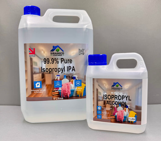 Siramico 99.9% Pure Isopropyl IPA Cleaning Sterilising Disinfectant Solvent 1 Litre or 5 Litres