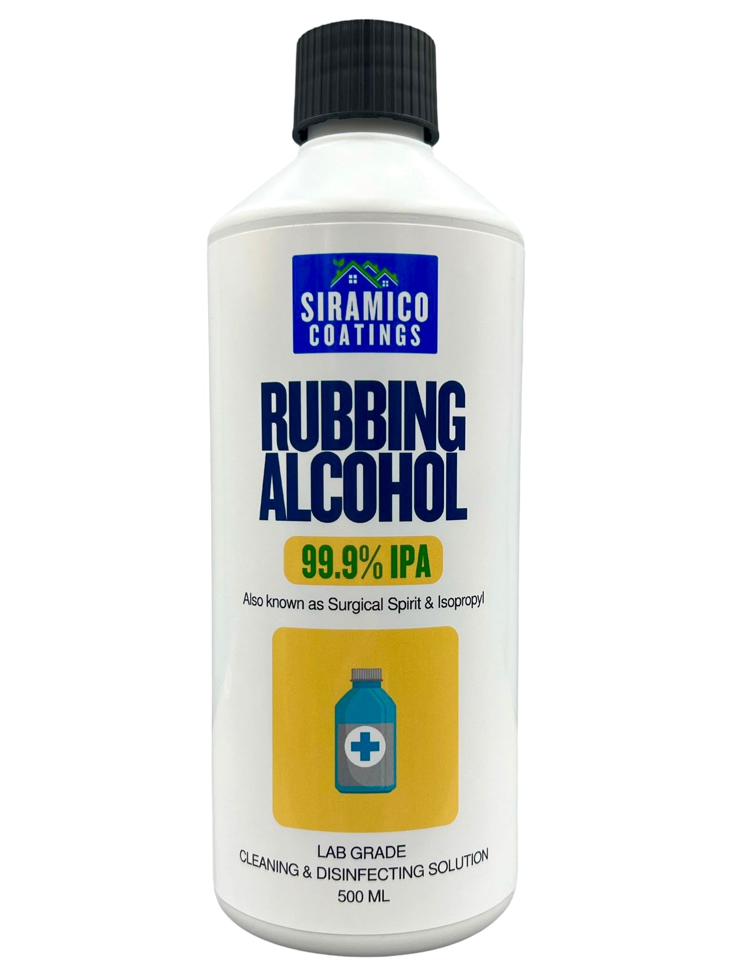 Rubbing Alcohol Surgical Spirit 99.9% Isopropyl IPA Disinfecting, Cleaning & Degreasing 500ml Lab Grade