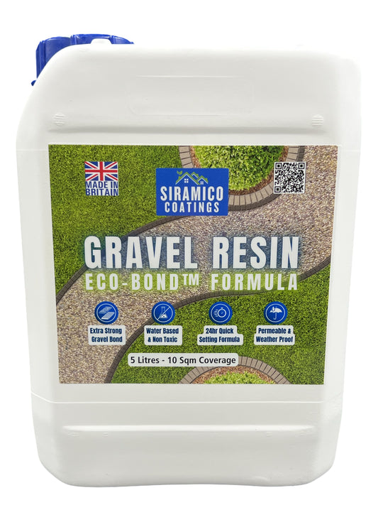 GRAVEL RESIN ECO-Bond™ | 5 litres | Premium Glue Binder Holder for Gravel, Stone, Bark, Rubber & Mulch for Landscaping Borders, Patios & Garden Paths. Non Toxic & Pet Friendly