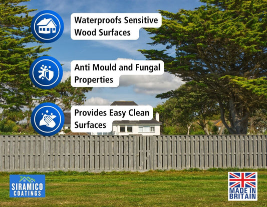 One Coat Premium Fence Paint | 5 Litres | ECO-Resin™ Technology | 6 Luxury Colours | Goose Grey | Sage Green | Anthracite Grey | Pastel Blue | Deep Black | Ice White