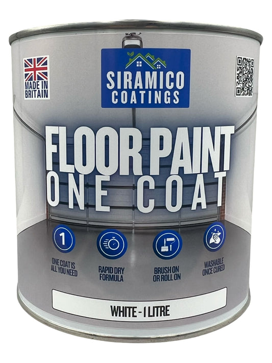 One Coat Anti-Slip Floor Paint | 1 Litre I Waterbased, Quick Drying Formula | Black - Dark Grey - Mid Grey - Light Grey - White