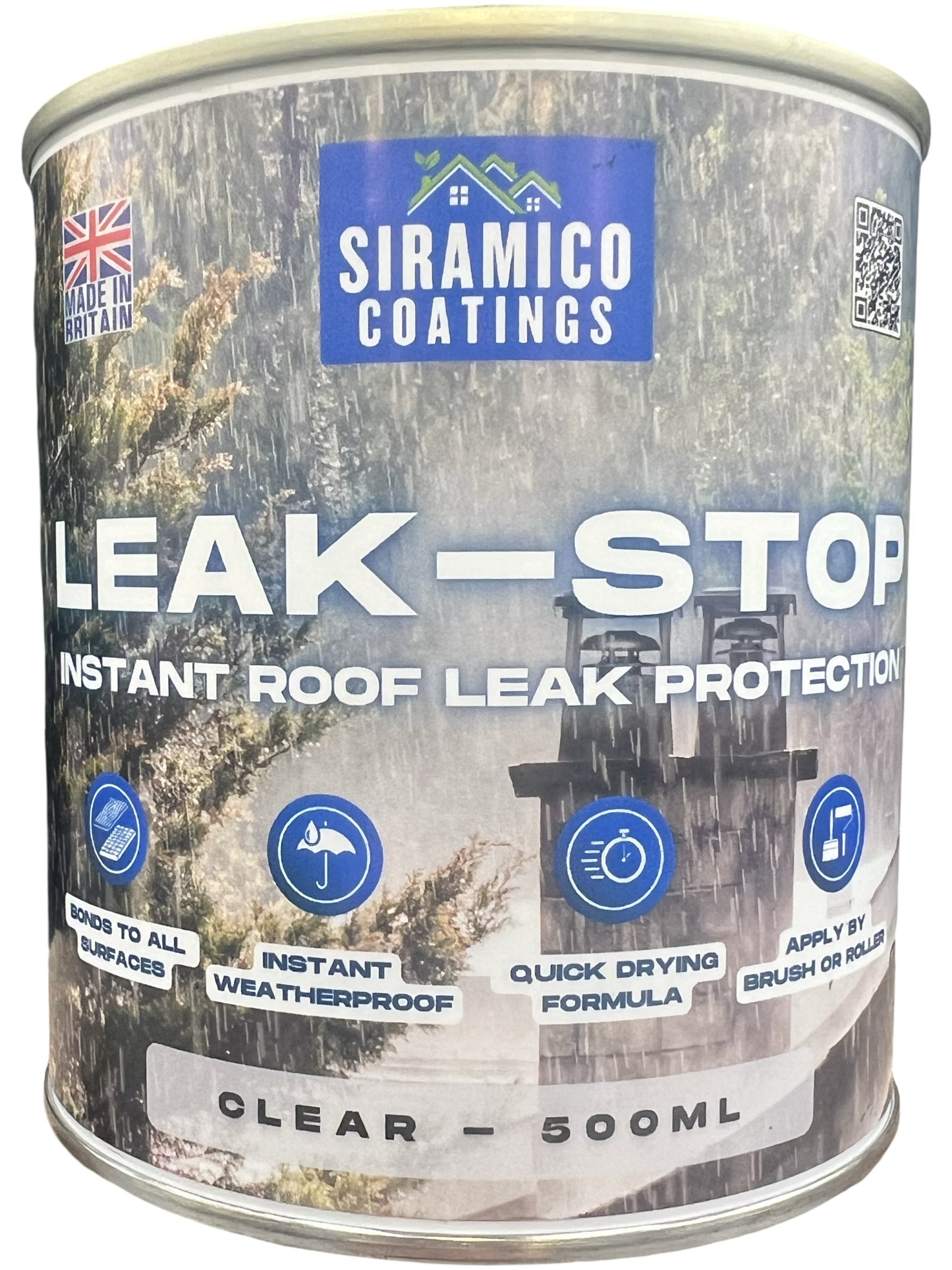 Leak-Stop™ Rapid Roof Repair | Clear - 0.5, 1 & 2.5 Litres | Instant Leak Prevention Solution