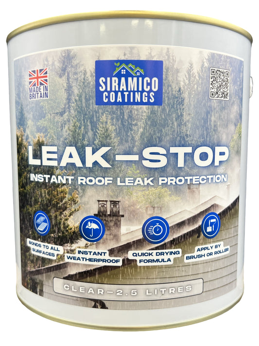 Leak-Stop™ Rapid Roof Repair | Clear - 0.5, 1 & 2.5 Litres | Instant Leak Prevention Solution