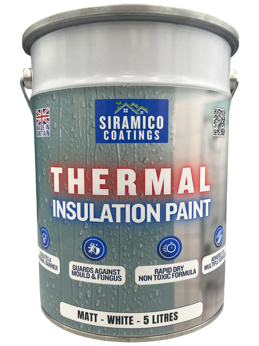 Thermal Insulation Coating for Walls, Cladding and Containers - White Matt Finish