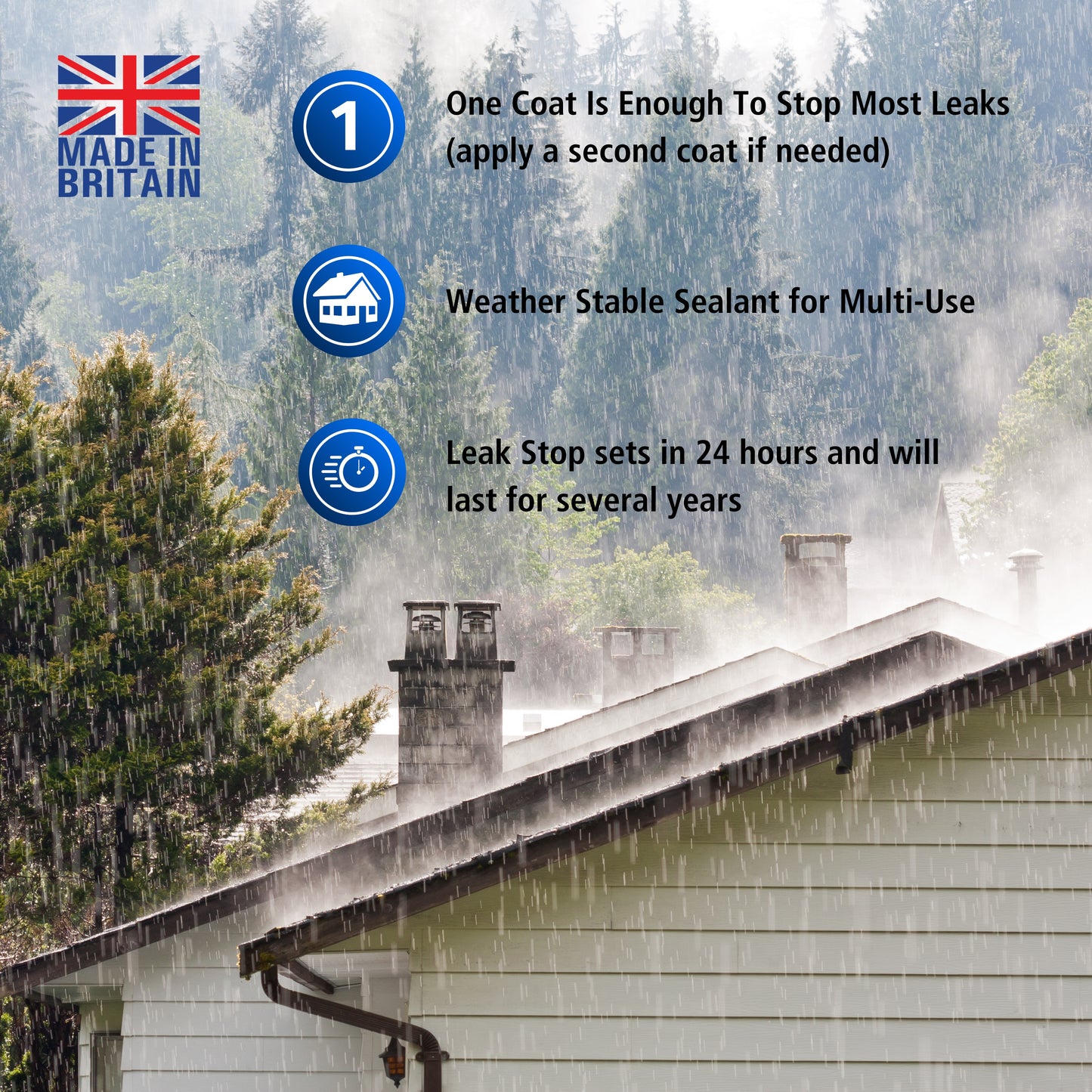 Leak-Stop™ Rapid Roof Repair | Grey 1 Litre or 2.5 Litres | Leak Prevention Solution