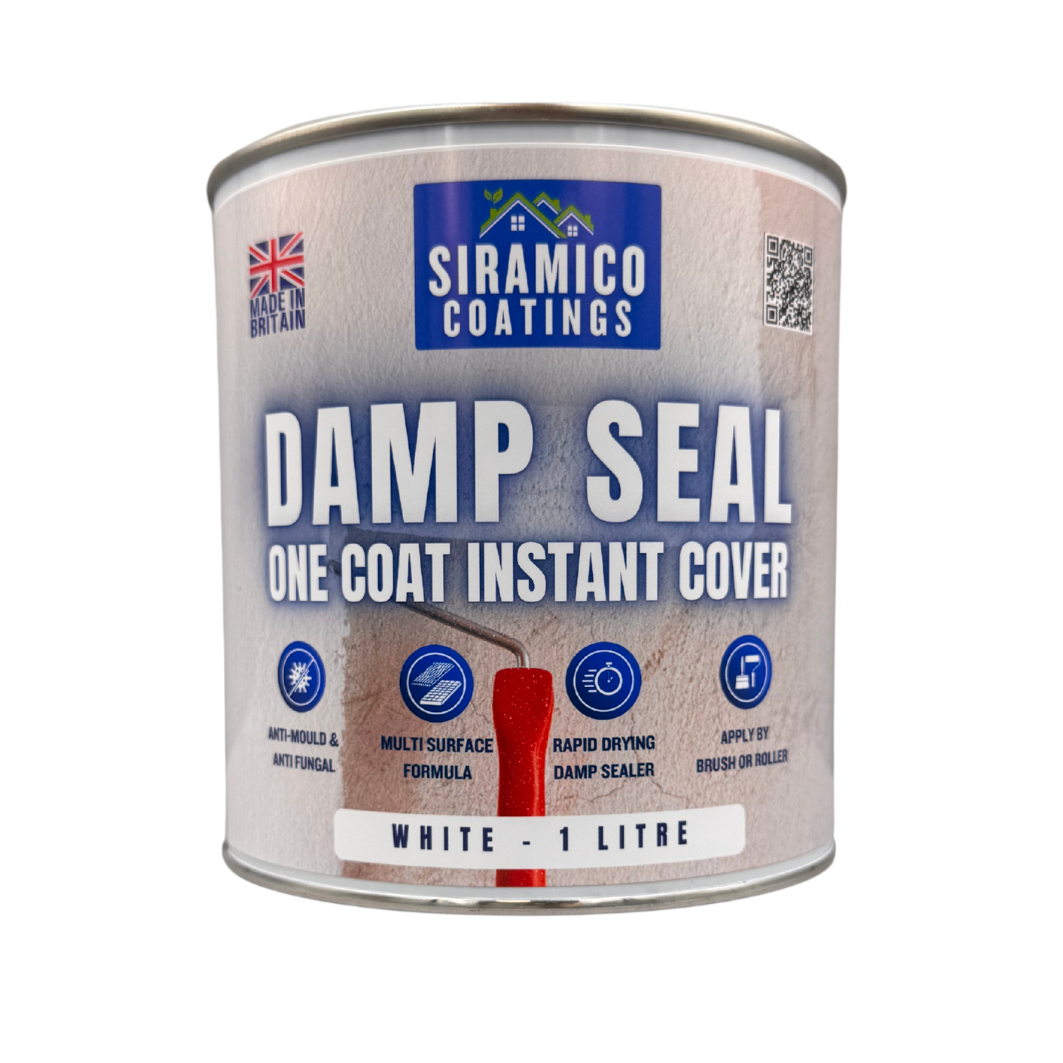 Damp Seal One Coat | 1, 2.5 & 5 Litres - Matt White | Siramico Coatings