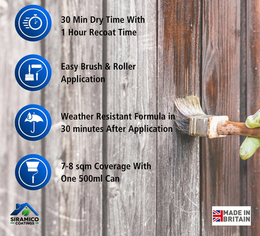 Siramico Coatings | Wood Hardener for Rotted Wood | 500ml | Clear Deep Penetrating Wood Hardener | Treats All Types of Timber