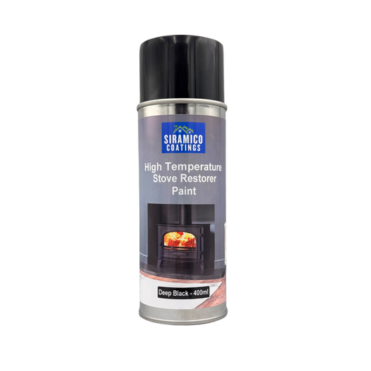 Stove, Chiminea, Smoker & BBQ Spray Paint Restorer | High Temperature Paint Formula up to 1000°C | Deep Black, Ice White or Flame Red | 400ml