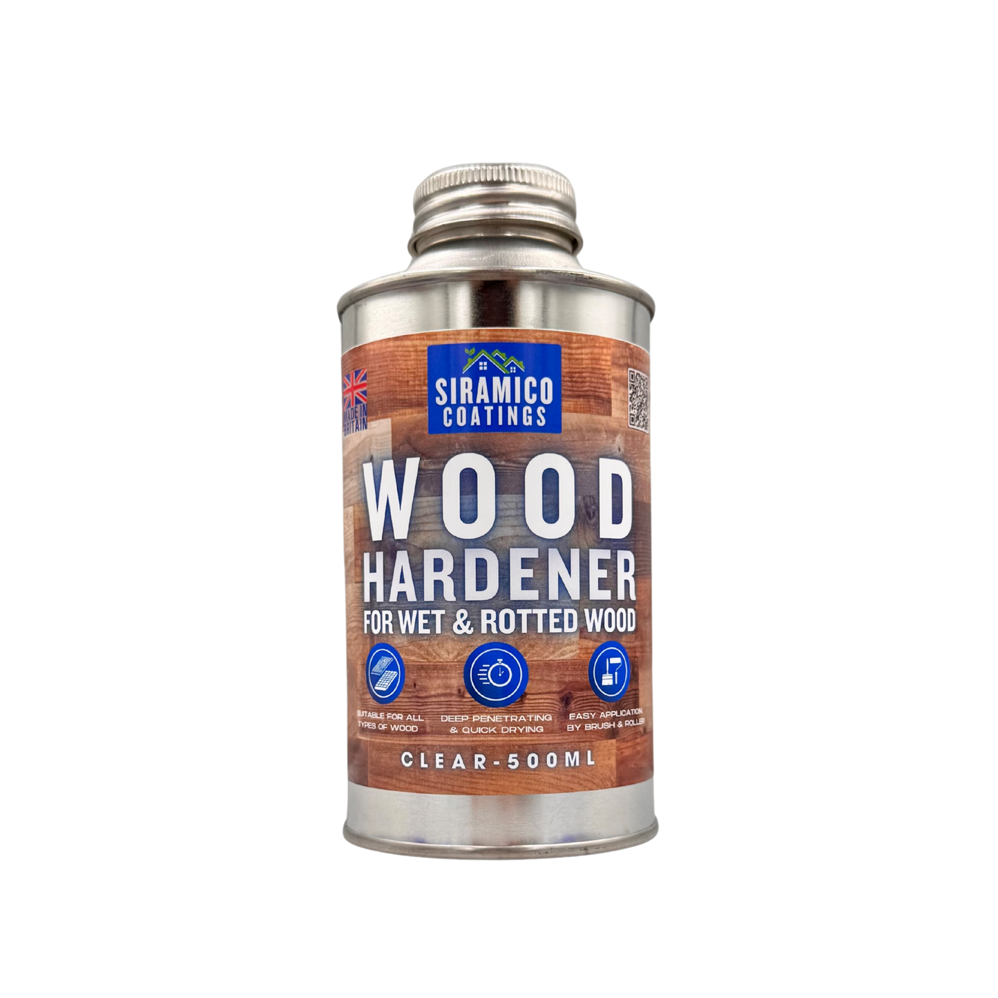 Siramico Coatings | Wood Hardener for Rotted Wood | 500ml | Clear Deep Penetrating Wood Hardener | Treats All Types of Timber