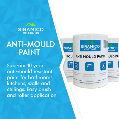 Anti Mould Paint | 1 Litre - Matt White | Siramico Coatings