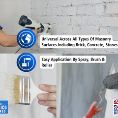 One Coat All in One Masonry Paint with Primer & Sealer | 500ml or 5 Litres - Matt | White - Red - Black - Mid Grey - Dark Grey