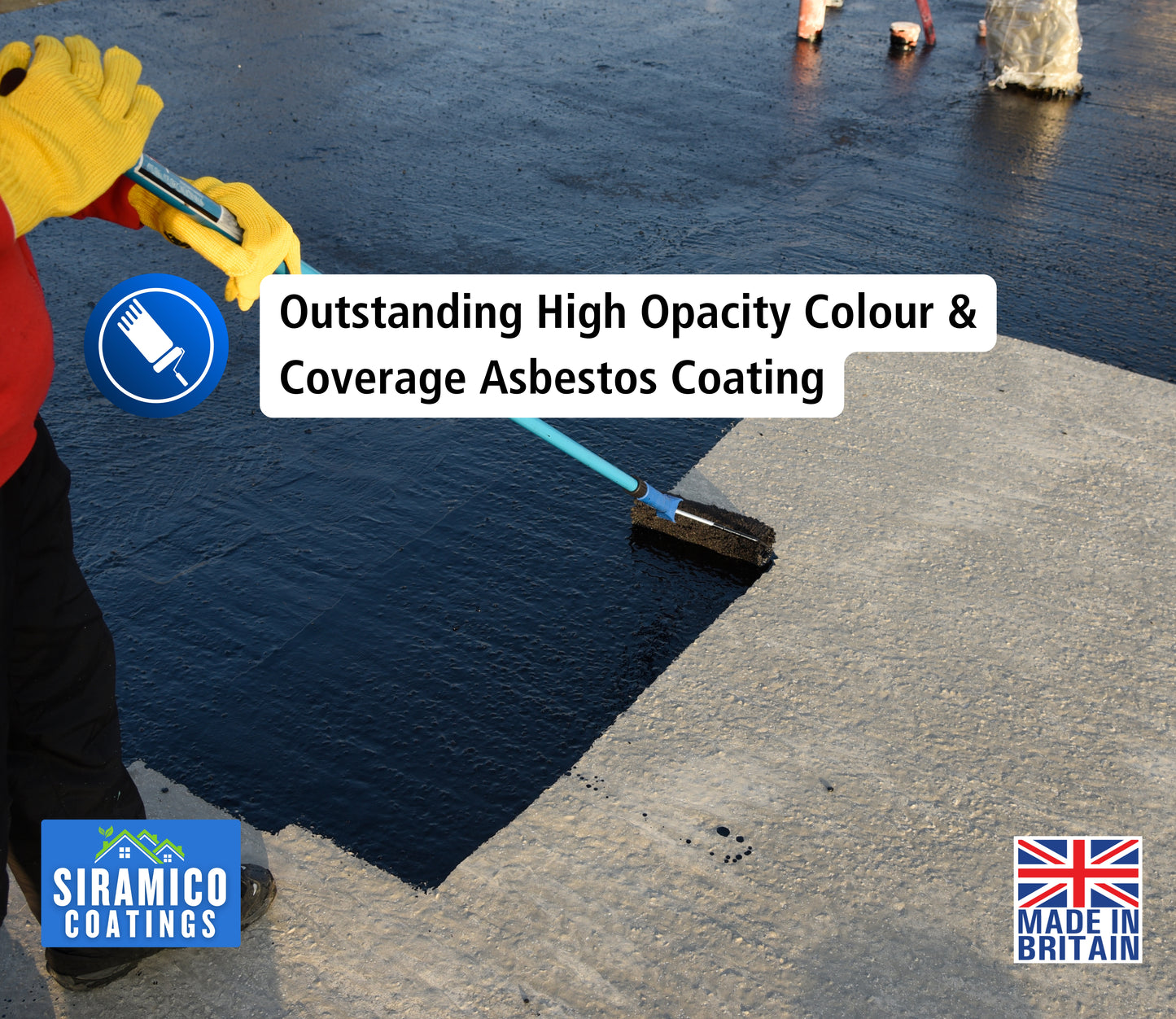 Siramico - Asbestos Guard™ | Sealant Paint & Coating - Full Protection for Cladding, Gutters and Roofs | 1 Litre or 5 Litres - Clear, Grey or Black