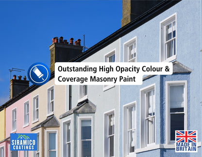 One Coat All in One Masonry Paint with Primer & Sealer | 500ml or 5 Litres - Matt | White - Red - Black - Mid Grey - Dark Grey