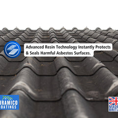 Siramico - Asbestos Guard™ | Sealant Paint & Coating - Full Protection for Cladding, Gutters and Roofs | 1 Litre or 5 Litres - Clear, Grey or Black