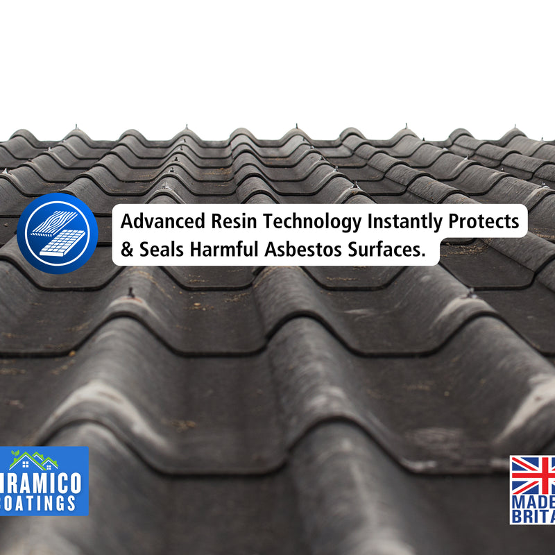 Siramico - Asbestos Guard™ | Sealant Paint & Coating - Full Protection for Cladding, Gutters and Roofs | 1 Litre or 5 Litres - Clear, Grey or Black