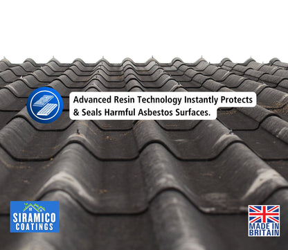 Siramico - Asbestos Guard™ | Sealant Paint & Coating - Full Protection for Cladding, Gutters and Roofs | 1 Litre or 5 Litres - Clear, Grey or Black