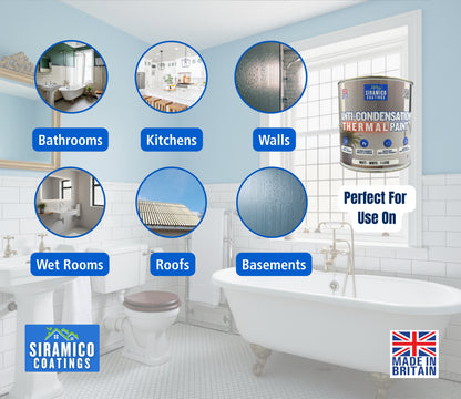 Anti Condensation Thermal Paint | 1 & 5 Litres - Matt White | British Made | Siramico Coatings