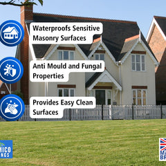 One Coat All in One Masonry Paint with Primer & Sealer | 500ml or 5 Litres - Matt | White - Red - Black - Mid Grey - Dark Grey