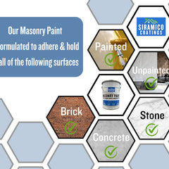 One Coat All in One Masonry Paint with Primer & Sealer | 500ml or 5 Litres - Matt | White - Red - Black - Mid Grey - Dark Grey