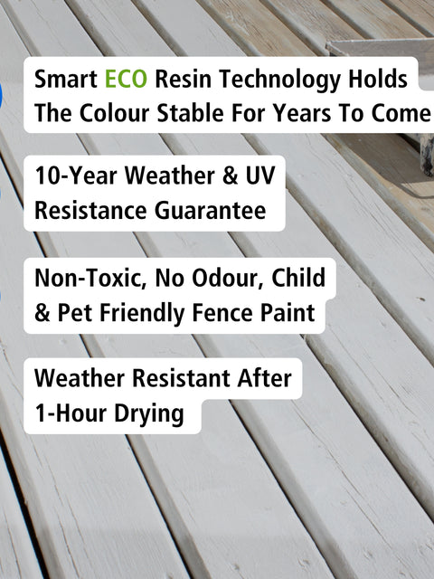 One Coat Anti-Slip Premium Decking Paint & Sealer | 30m² - 5 Litres | Mould & UV Resistant Formula | Cool White - Light Grey - Mid Grey - Dark Grey - Sage Green - Black - Brick Red