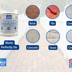 Brick & Tile Paint - Matt White - 1 Litre, 2.5 Litres or 5 Litres