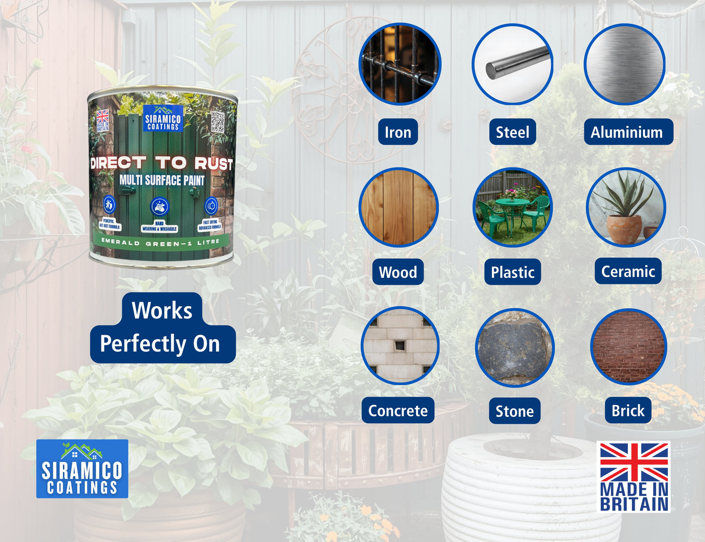 Direct To Rust | 1 Litre - Satin | Siramico Coatings