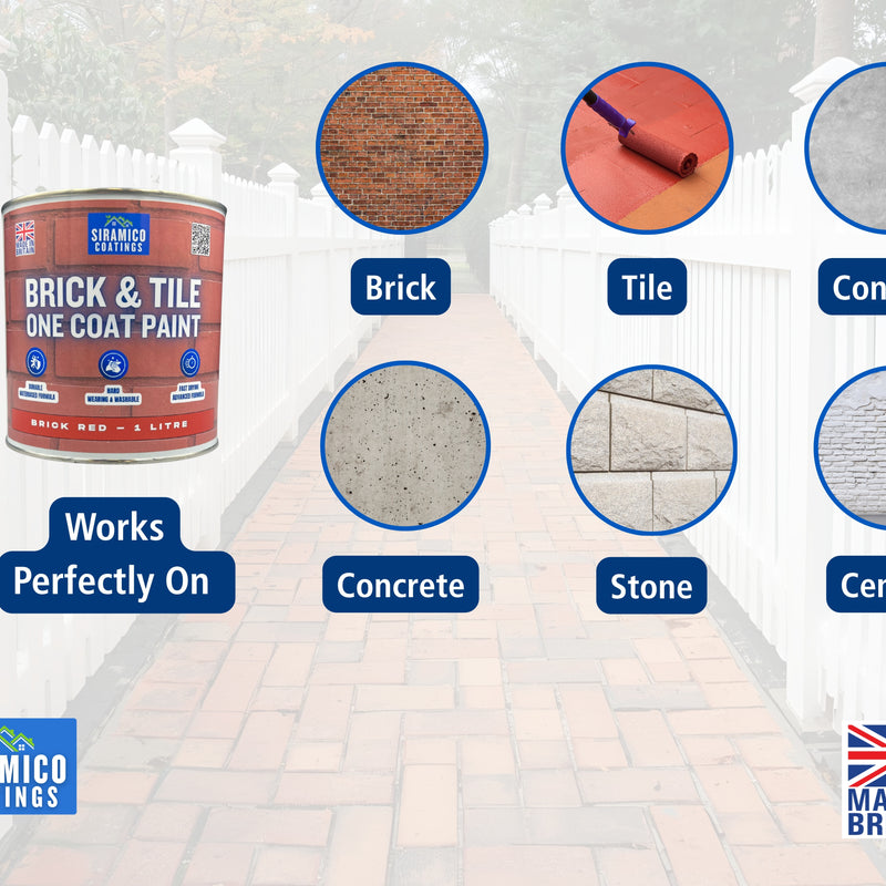 Brick & Tile Paint - Brick Red - 1, 2.5 & 5 Litre
