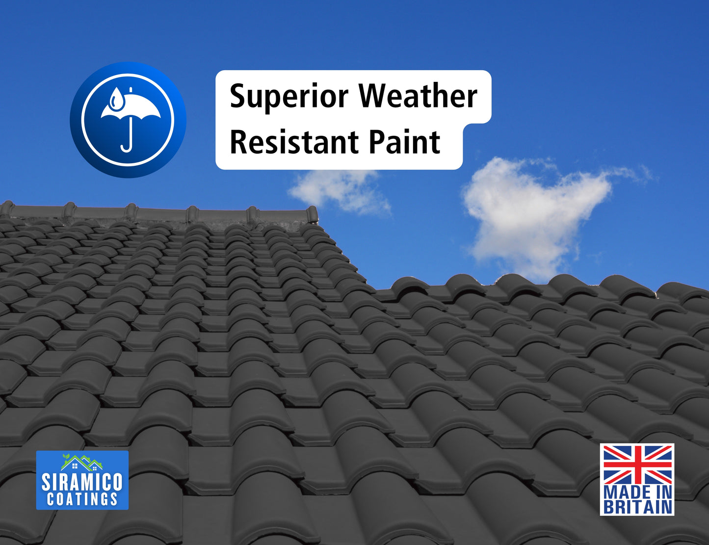 Brick & Tile Paint | Black | 1 Litre, 2.5 Litres or 5 Litres | Siramico Coatings