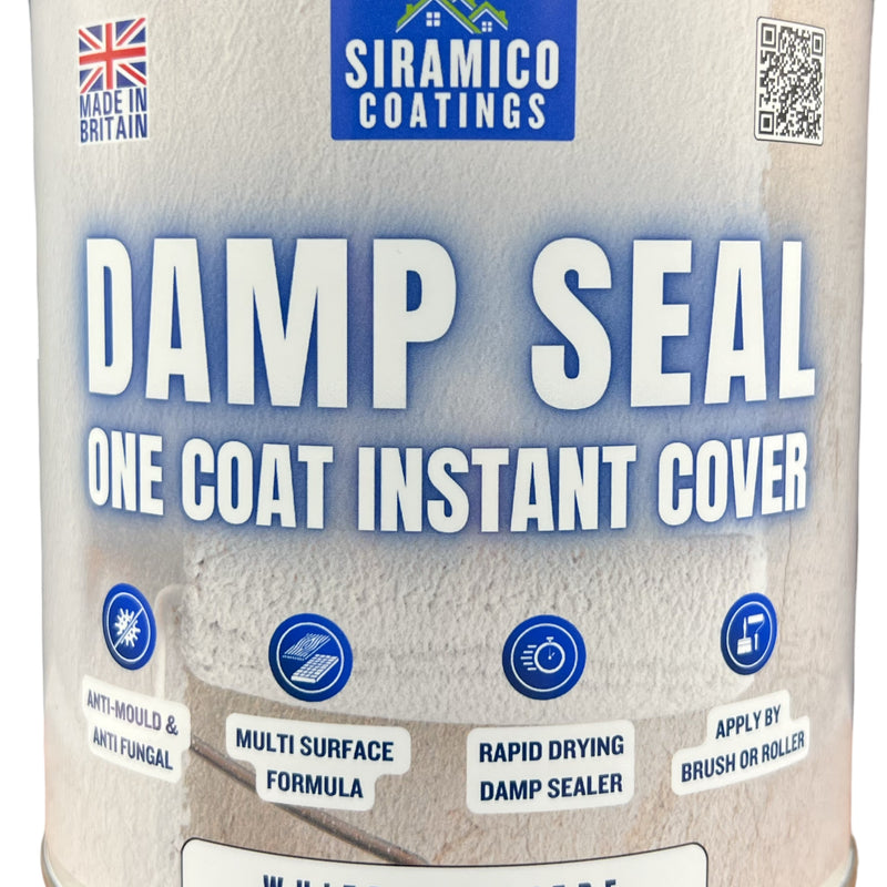 Damp Seal One Coat | 1, 2.5 & 5 Litres - Matt White | Siramico Coatings
