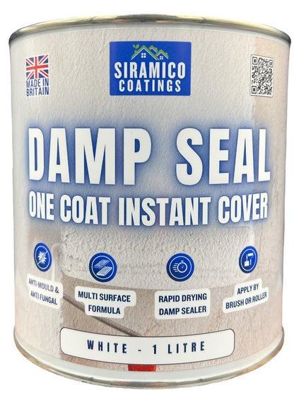Damp Seal One Coat | 1, 2.5 & 5 Litres - Matt White | Siramico Coatings