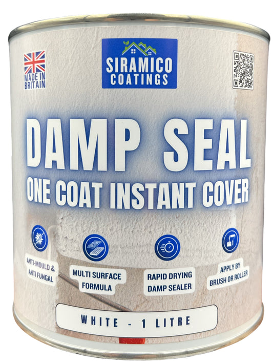 Damp Seal One Coat | 1, 2.5 & 5 Litres - Matt White | Siramico Coatings